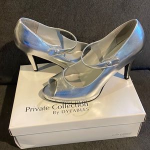 NIB Royal Silver Pumps Private Collection by Dyeables